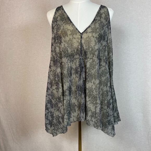 MIchael Kors Womens Babydoll Whimsigoth Top Size XL Asymmetric Witchy Oversized - Picture 1 of 10